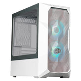 COOLER MASTER MasterBox TD300 Mesh White Mini Tower Tempered Glass Gaming Case w 2x ARGB Fans | TD300 MESH White | - CompuMe